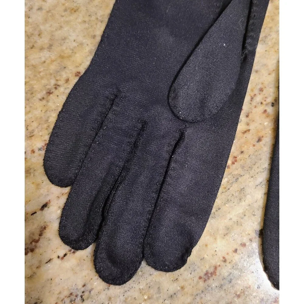 Vintage Size S M 6.5 Black Stretch Nylon Formal 12